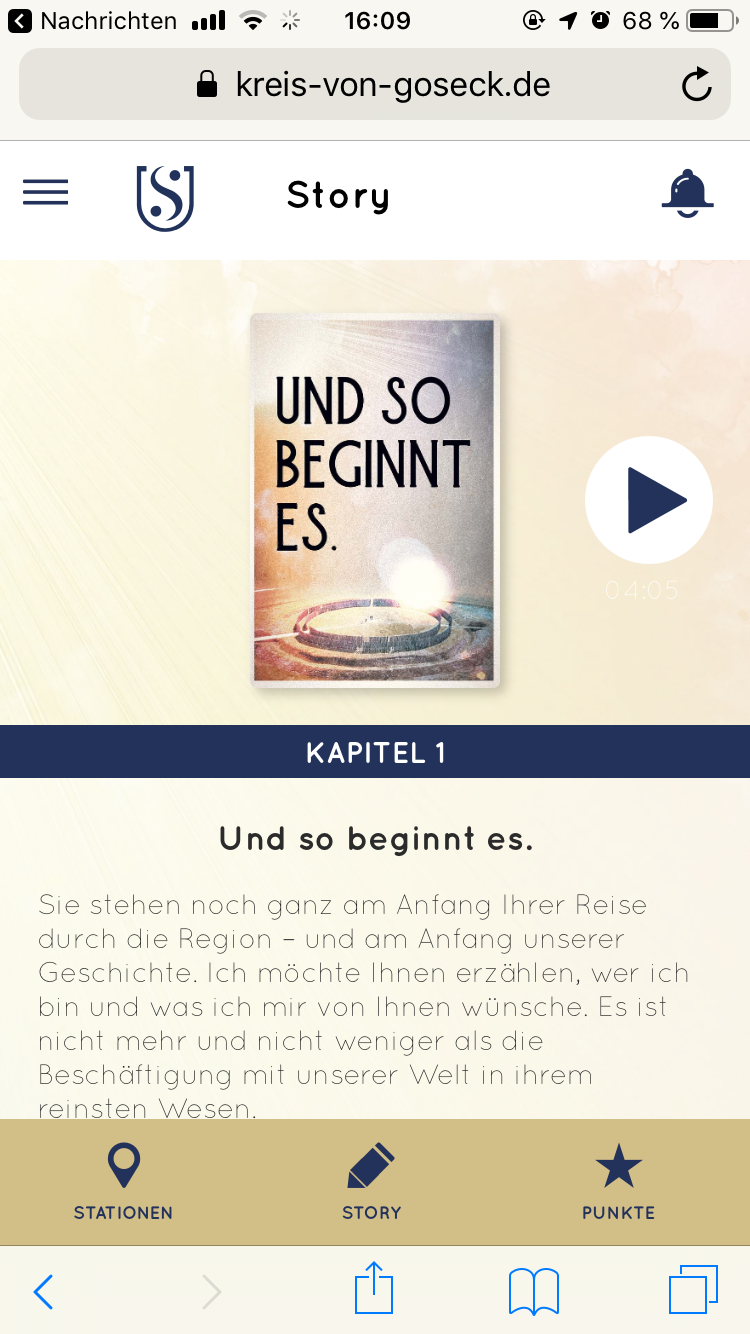 Screenshot der Webapp