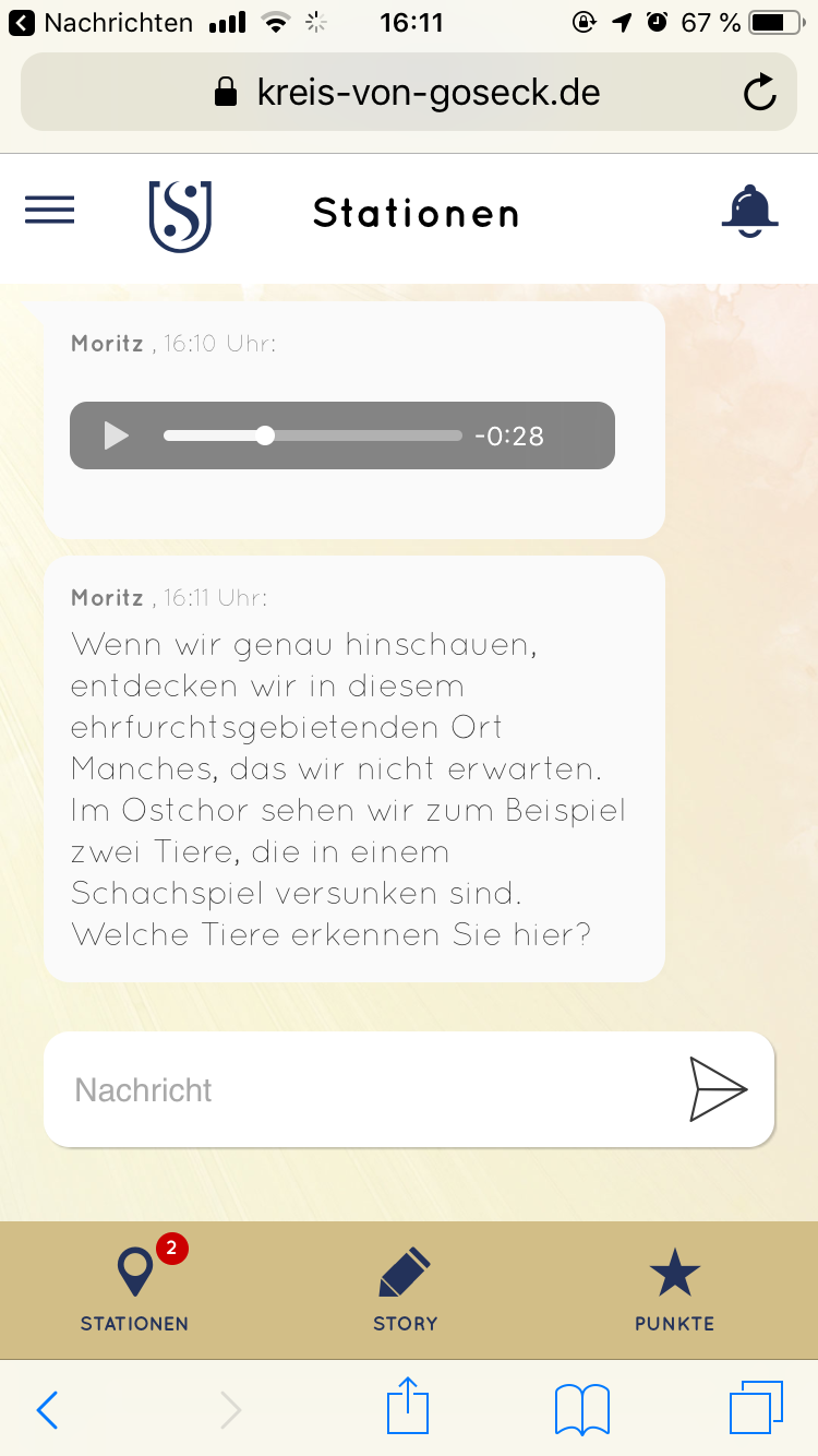 Screenshot der Webapp