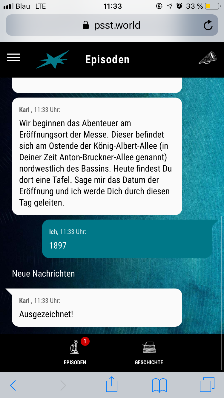 Screenshot der Webapp