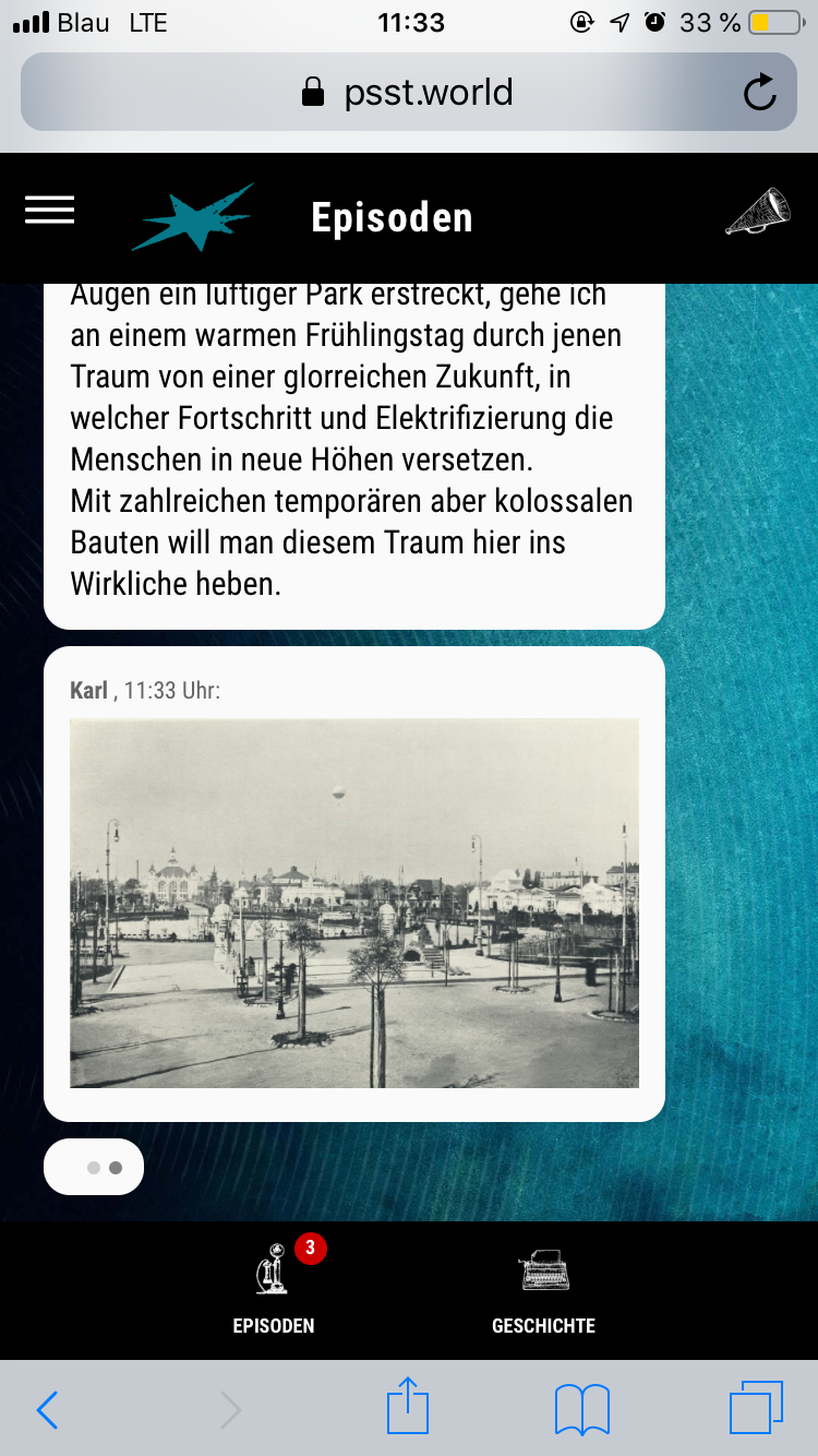 Screenshot der Webapp