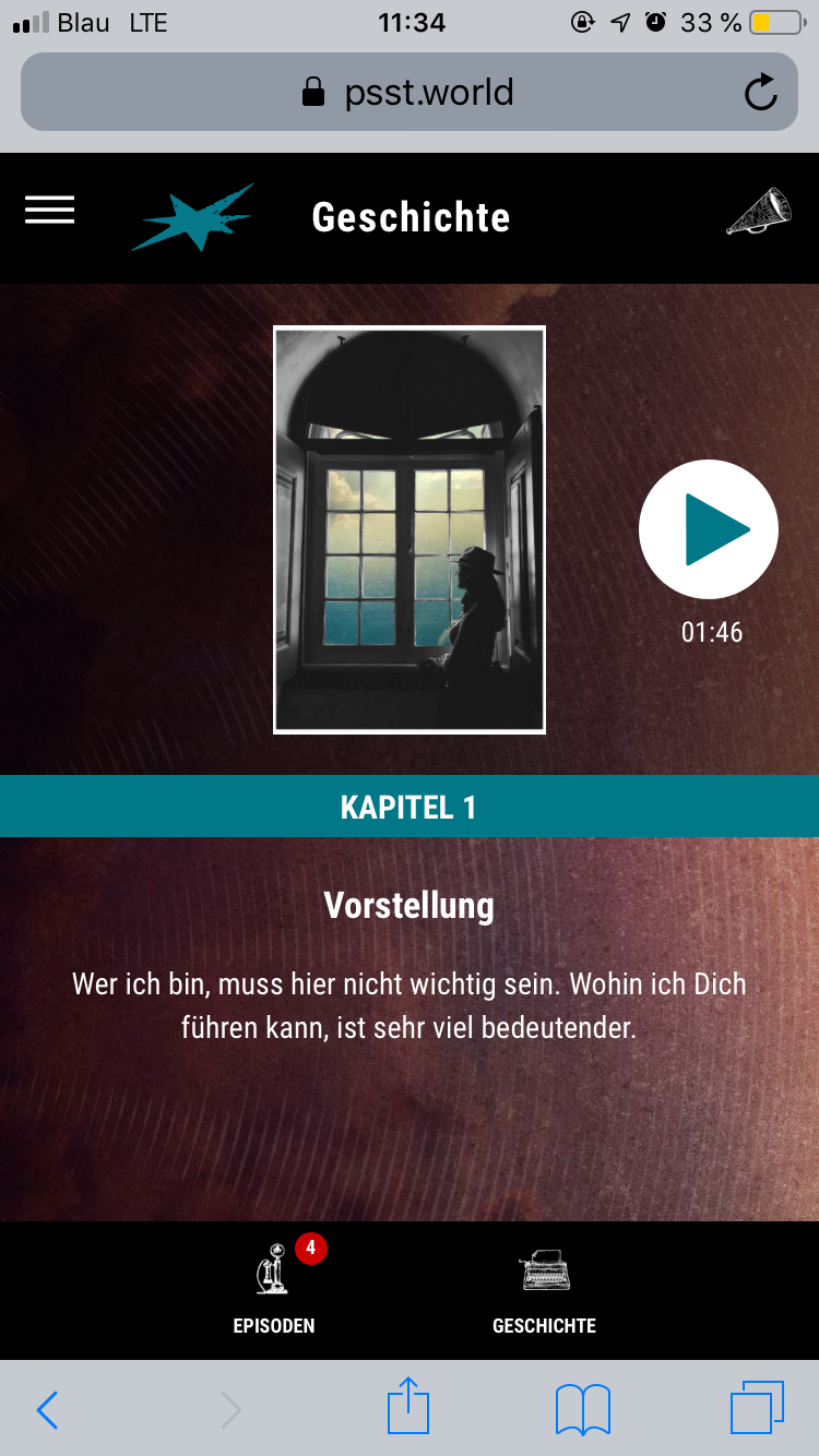 Screenshot der Webapp